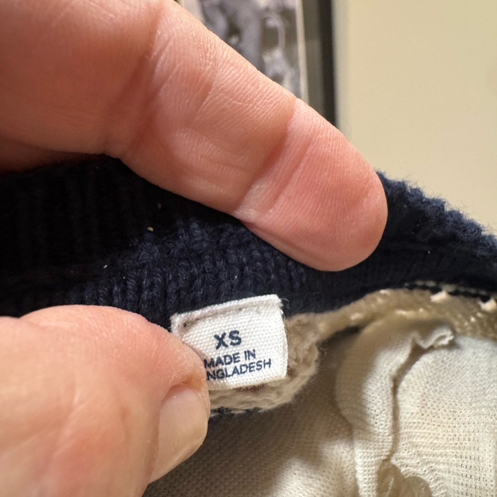 GAP Navy and Cream Striped Crewneck Sweater - Picture 3 of 4